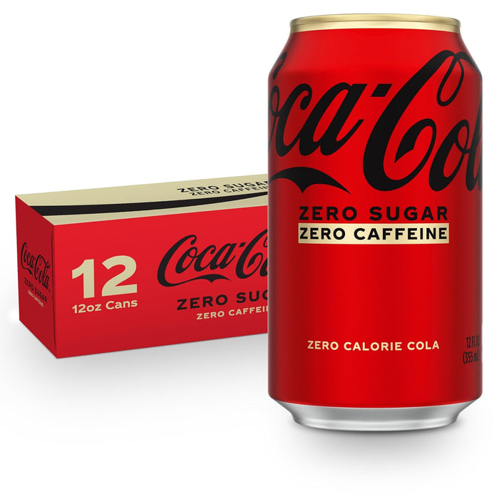 Coca-Cola Zero Sugar Soda, 12 fl oz Cans, 12 Pack - Classic Cola Soft Drink Fridge Pack