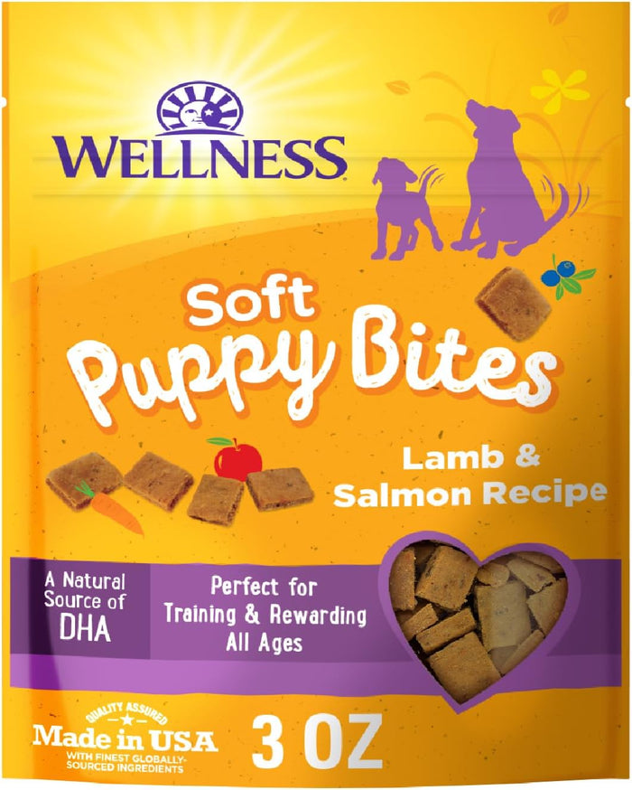 Wellness Puppy Treats, Natural, Training Treat, Grain Free, Soft Lamb & Salmon (8 Ounce Bag)