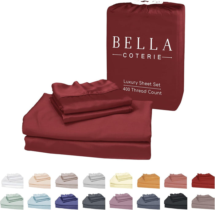 Bella Coterie Luxury Bamboo Viscose Split King Size Sheet Set | 2 Fitted Sheets for Sleep Number & Adjustable Beds | 100% Organically Grown | Cooling & Ultra Soft | 18” Deep Pocket [Sea Glass]