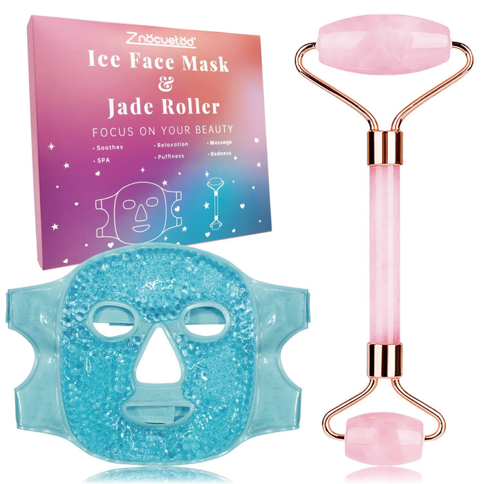 ZNÖCUETÖD Cold Face Eye Mask Ice Pack Reduce Facial Puff, Dark Circles, Gel Beads Hot Heat Cold Compress Pack, Face SPA for Woman Sleeping, Pressure, Headaches, Skin Care, Post Laser Care[Blue]
