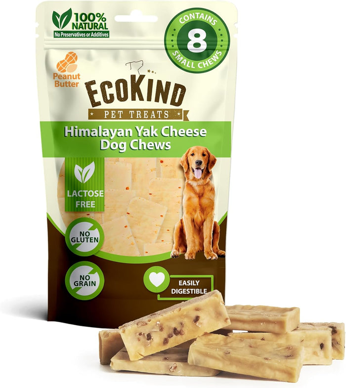 EcoKind Premium Gold Yak Cheese Himalayan Dog Chews, Healthy Dog Treats for Medium Dogs, All Natural, High Protein Dog Chew, Water Buffalo, Medium - 3 Chews