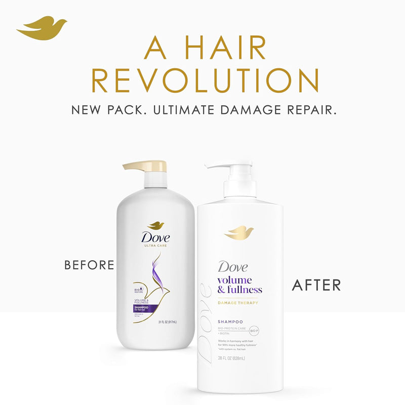 Dove Shampoo Volume & Fullness for Fine, Thin Hair with Bio-Protein Care Technology and Biotin 28 Fl Oz