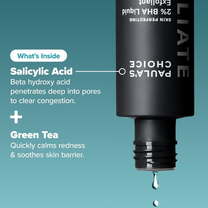 Paula's Choice SKIN PERFECTING 2% BHA Liquid Exfoliant with Salicylic Acid, Facial Polish for Enlarged Pores, Wrinkles & Fine Lines, Suitable for Blackhead-Prone Skin, Fragrance-Free