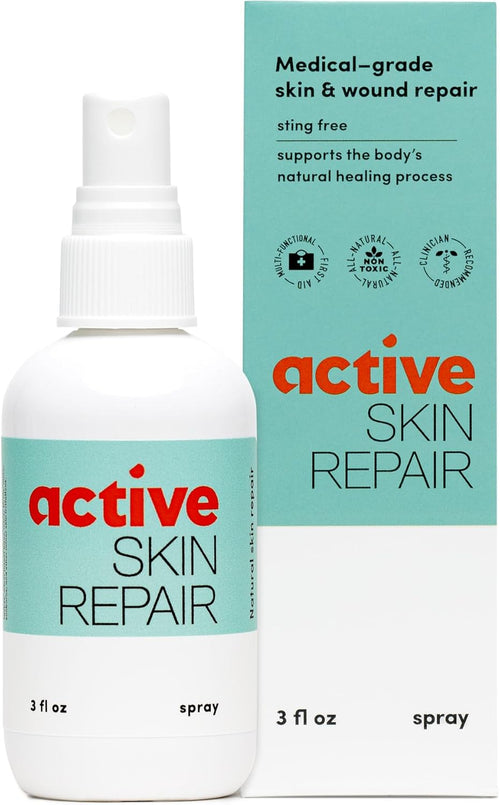 Active Skin Repair - First Aid Natural & Non-Toxic Healing Ointment & Antiseptic Spray for Minor Cuts, Wounds, Scrapes, Rashes, Sunburns, and Other Skin Irritations (Bundle, Combo, 3 oz Each)