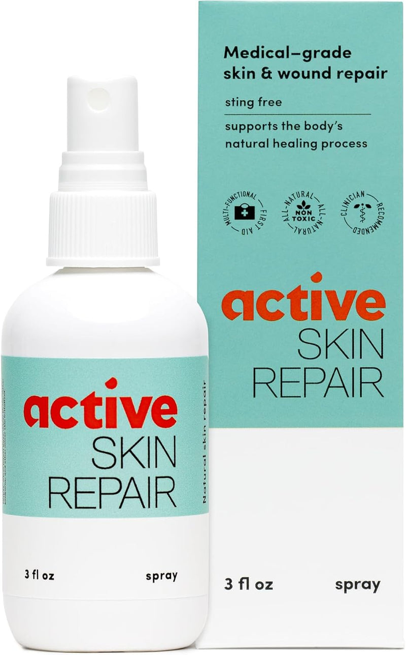 Active Skin Repair - First Aid Natural & Non-Toxic Healing Ointment & Antiseptic Spray for Minor Cuts, Wounds, Scrapes, Rashes, Sunburns, and Other Skin Irritations (Bundle, Combo, 3 oz Each)