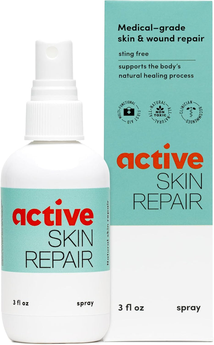 Active Skin Repair - First Aid Natural & Non-Toxic Healing Ointment & Antiseptic Spray for Minor Cuts, Wounds, Scrapes, Rashes, Sunburns, and Other Skin Irritations (Bundle, Combo, 3 oz Each)