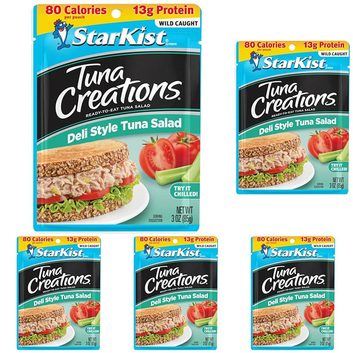 StarKist Tuna Creations, Deli Style Tuna Salad, Single Serve Pouch, 3 oz (Pack of 5)