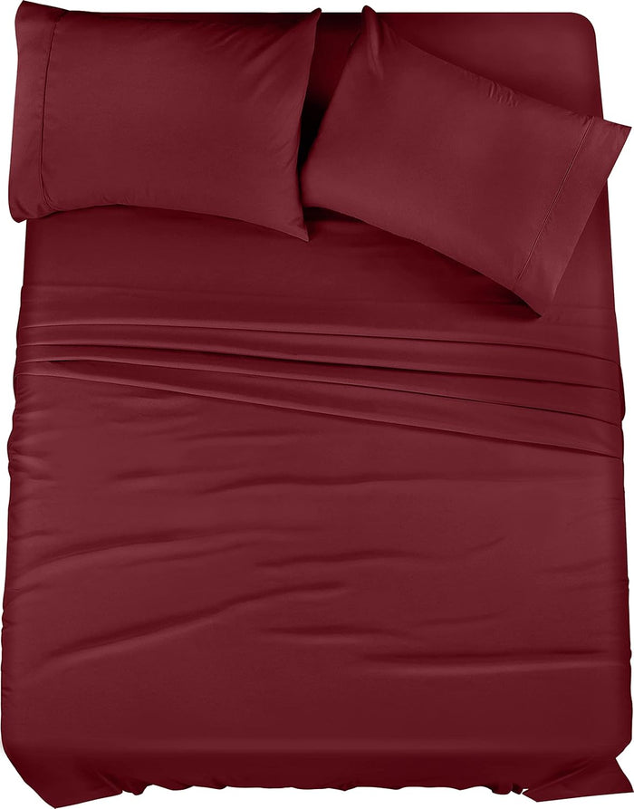 Utopia Bedding King Sheet Set 4 Piece Bed Sheets for King Size Bed, Hotel Luxury, Extra Soft, Cooling Bed Sheets - Wrinkle, and Fade Resistant (White)