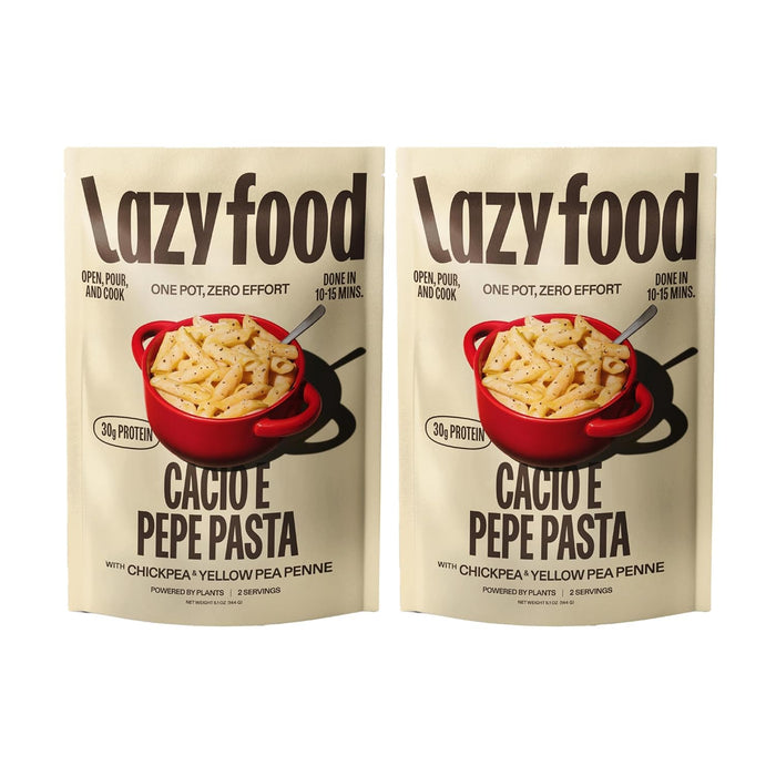 Lazy Food Cacio e Pepe Pasta Meal | Gluten Free Pasta Dinner | Low Carb High Protein Italian One Pot Meal Kit Made with Real Romano Cheese | Chickpea & Yellow Pea Penne - 1 Pack (2 Servings)