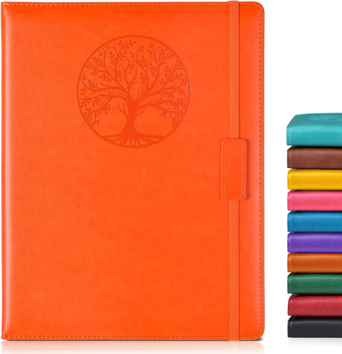 Lined Journal Notebook for Women Men,256 Pages A4 Large Hardcover Leather Journals for Writing,Travel,Business,Work,School,College Ruled Notebooks for Note Taking,Diary Notepad 8.6"×11"(Yellow)