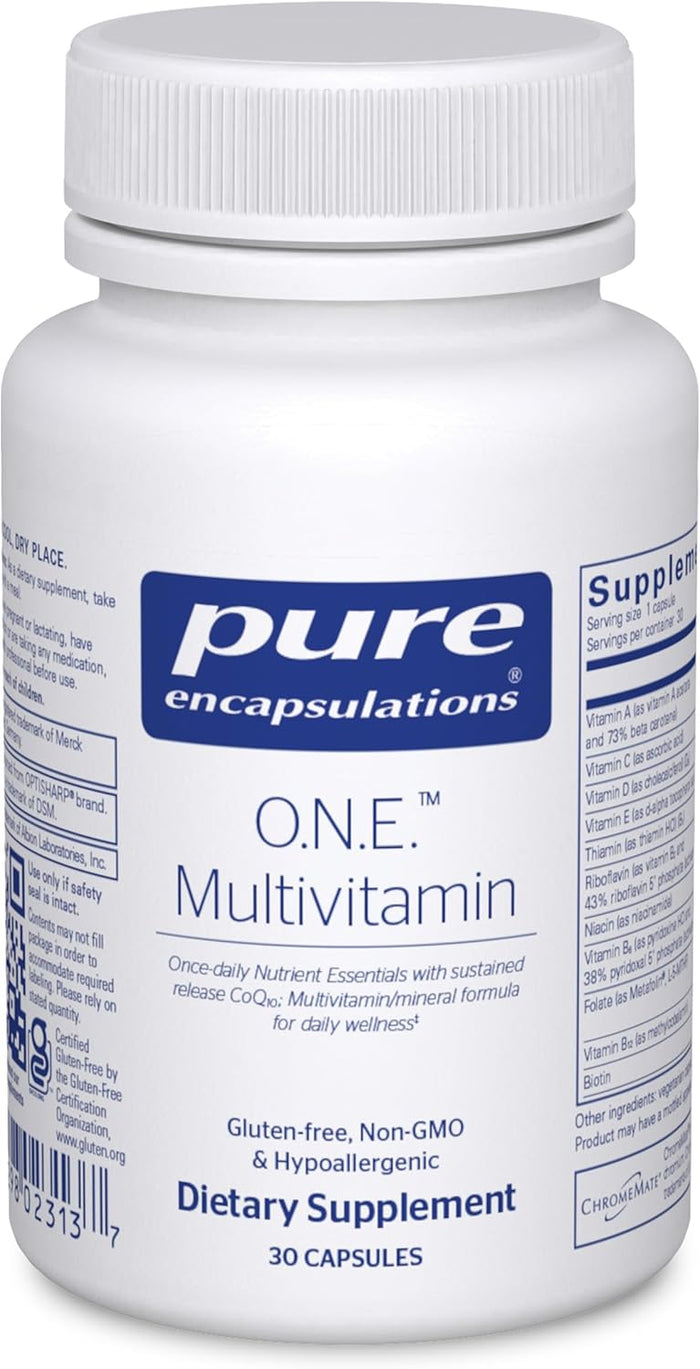 Pure Encapsulations O.N.E. Multivitamin - Once Daily Multivitamin with Antioxidant Complex Metafolin, CoQ10, and Lutein to Support Vision, Cognitive Function, and Cellular Health* - 60 Capsules