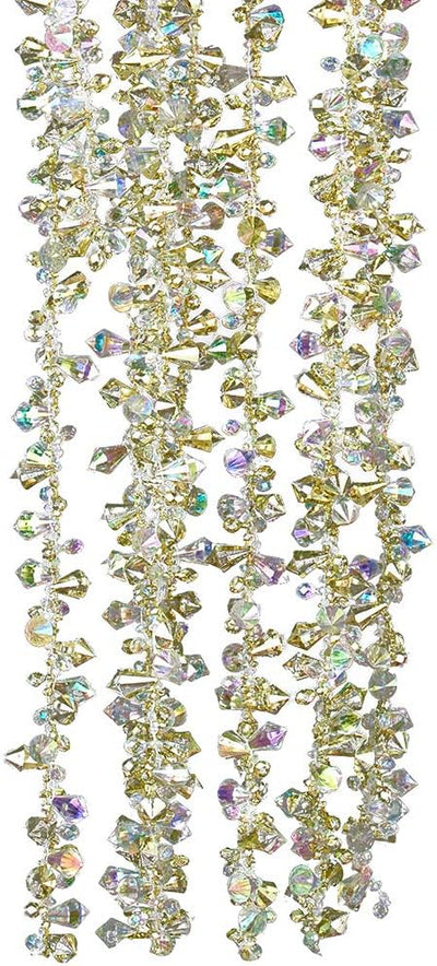 Kurt Adler H2086GO Gold And Irridescent Bead Christmas Tree Garland (9 Feet)
