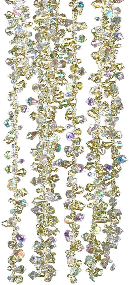 Kurt Adler H2086GO Gold And Irridescent Bead Christmas Tree Garland (9 Feet)