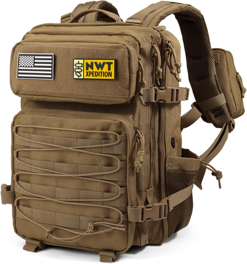 Military Tactical Backpack,Sturdy Work & Molle Laptops Rucksack,Army Pack for Hiking Camping Travel Fishing Gym,Green