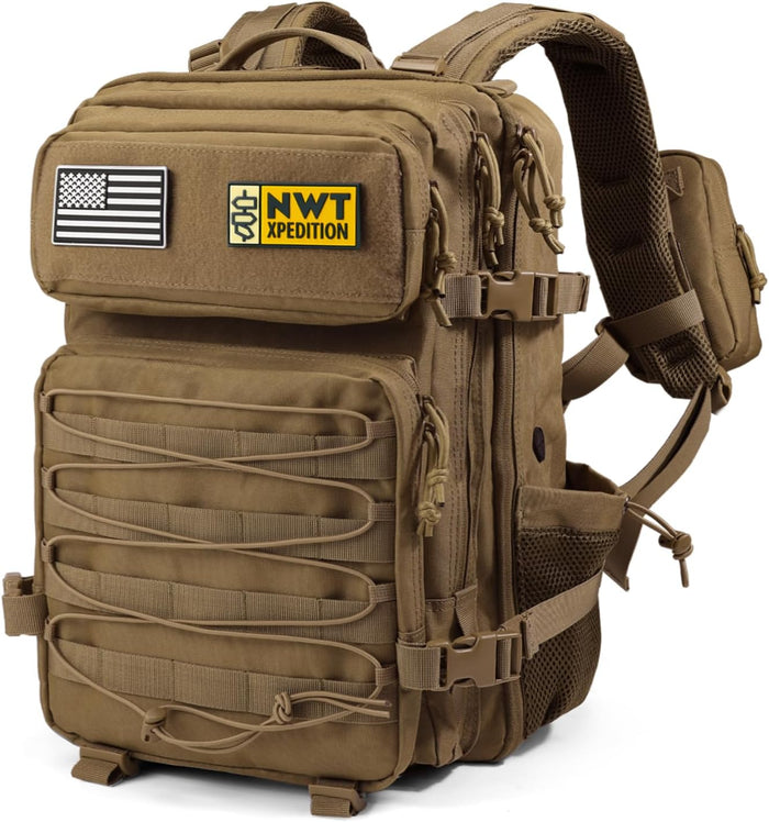 Military Tactical Backpack,Sturdy Work & Molle Laptops Rucksack,Army Pack for Hiking Camping Travel Fishing Gym,Green