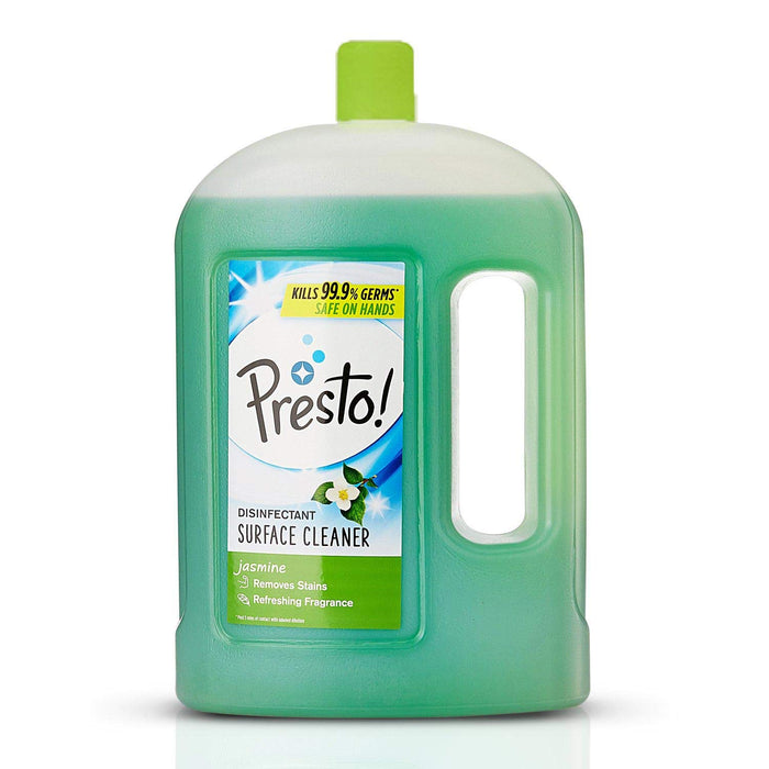 Amazon Brand - Presto! Disinfectant Surface & Floor Cleaner Liquid | Lavendar | 2 Litre | 1 Can | Kills 99.9% Germs | Removes Stains | Safe On Hands