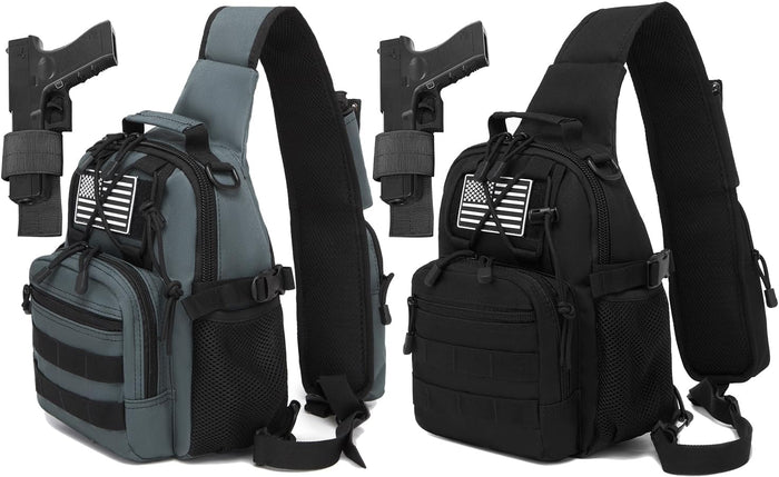 ATBP Small Tactical Holster Sling Backpack Accessories Shoulder Pouch Water Bottle & Radio Holder Crossbody Bag for Men