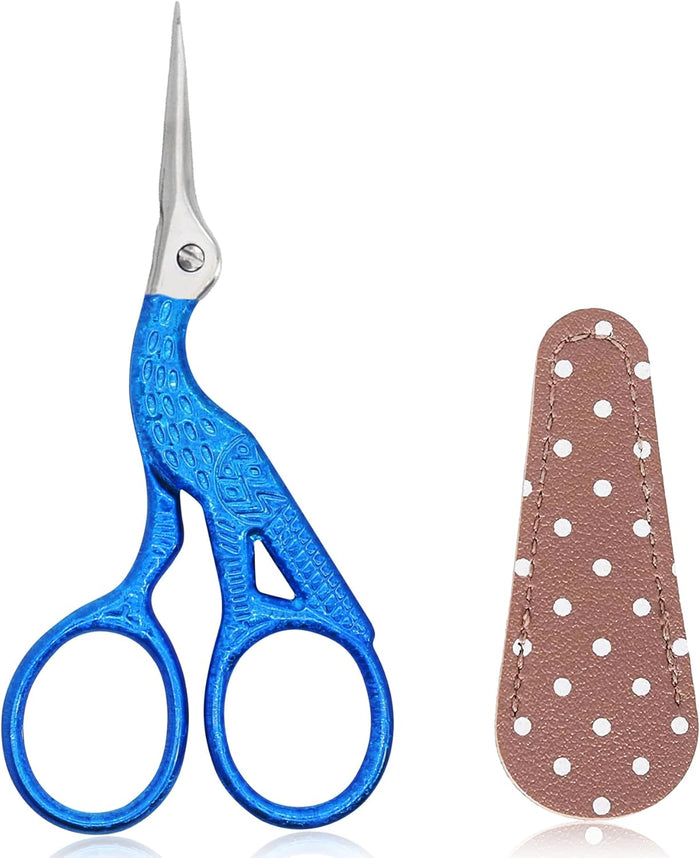 BIHRTC 4.5inch Crochet Scissors with Case Thread Embroidery Scissors Stainless Steel Sharp for Household Handicraft Needlework Threading DIY Art Handcraft Tool
