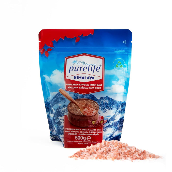 Purelife Himalayan Pink Salt Fine - Iodized Salt, Kosher Certified Pink Himalayan Salt | Premium Unrefined Extra Fine Gourmet Rock Salt Rich in Minerals for Enhanced Flavor - 1.1 Lbs