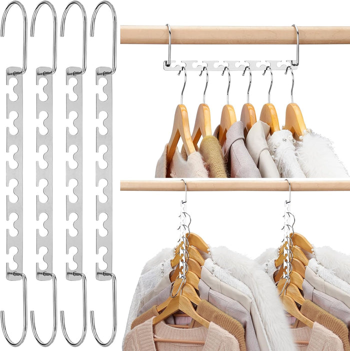 HOUSE DAY Space Saving Hangers for Clothes 20 Pack, Heavy Duty Hanger Organizer | 30 Lbs Capacity |, Metal Magic Hanger, Sturdy Multi Hangers, Closet Space Saver Closet Organizers and Storage