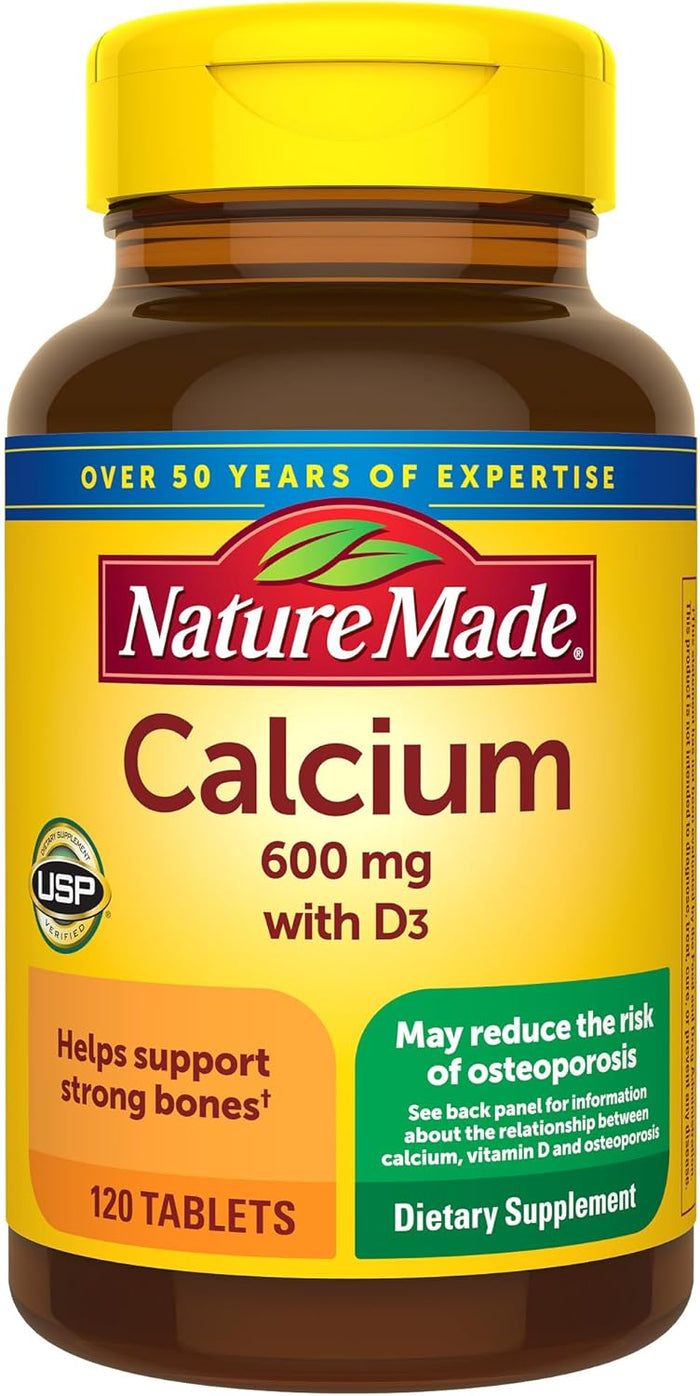Nature Made Calcium 600 mg with Vitamin D3, Dietary Supplement for Bone Support, 220 Tablets (pack of 1)