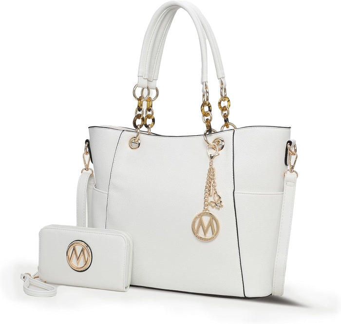MKF Collection Tote Bag for Women, Handbag Set with Wallet-Top-Handle Bag Vegan Leather Purse by Mia K