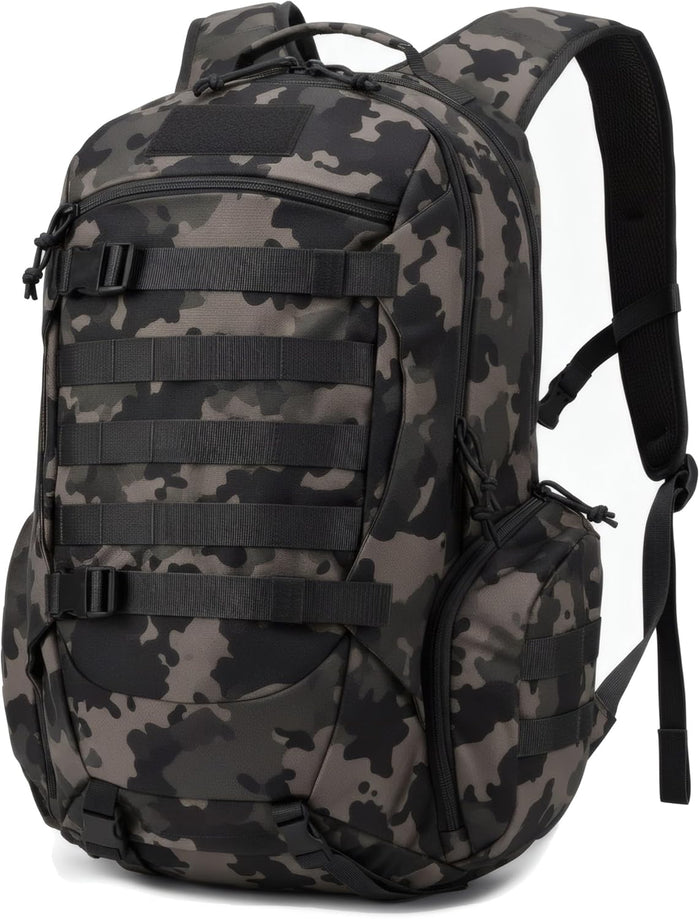 35L Tactical Backpack for Men, MOLLE Military Bug Out Bag, Waterproof Rucksack for Hiking with Hydration Port Balck CP
