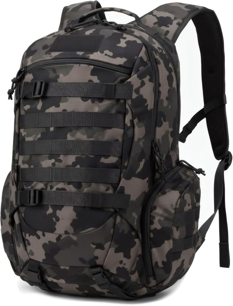 35L Tactical Backpack for Men, MOLLE Military Bug Out Bag, Waterproof Rucksack for Hiking with Hydration Port Black