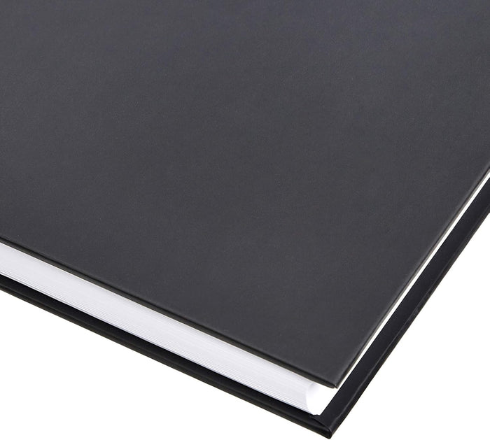 Amazon Basics Professional Hardcover Writing Journal for Journaling and Note Taking, Sturdy, Perforated Pages, 10.5 x 7.5 inches, Black, 2-Pack