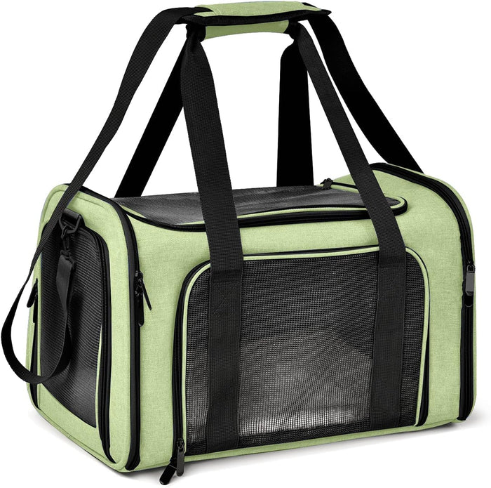 Henkelion Cat Carriers Dog Carrier Pet Carrier For Small / Medium Cats Dogs Puppies (Up To 15lbs), TSA Airline Approved Small Dog Carrier Soft Sided, Collapsible Waterproof Travel Puppy Carrier - Grey