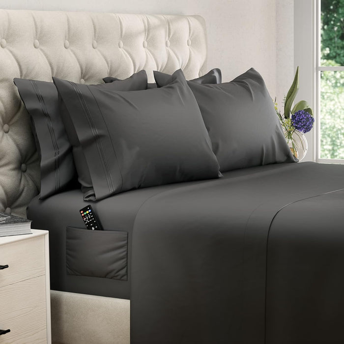Twin XL Sheets 4pcs XL Twin Sheet Set Twin XL Fitted Sheet Extra Long Twin Sheets XL Twin Fitted Sheet Twin Extra Long Sheet Set Twin XL Bedding Twin XL Fitted Sheets XL Twin Sheets Twin XL Sheet Gray