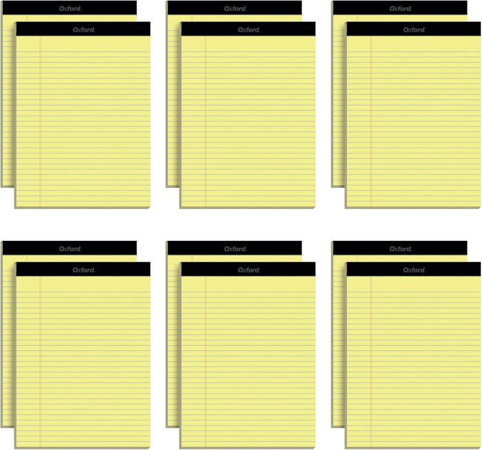Oxford 8.5 x 11.75 Inch Legal Pads, 3 Pack, Wide Ruled on Both Sides, Canary Yellow Paper, 50 Perforated Sheets Per Writing Pad, Proudly Made in the USA (1017035)