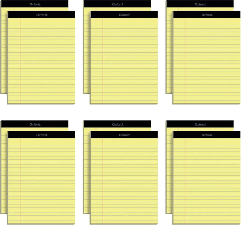 Oxford 8.5 x 11.75 Inch Legal Pads, 3 Pack, Wide Ruled on Both Sides, Canary Yellow Paper, 50 Perforated Sheets Per Writing Pad, Proudly Made in the USA (1017035)