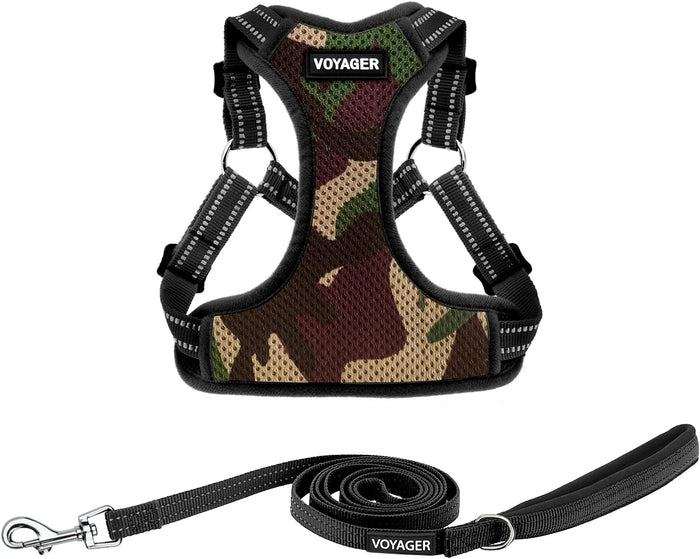 Best Pet Supplies Voyager Mesh Dog Breathable Harness Reflective Stitching, All Weather Adjustable for Walking Training, or Running - Heavy Duty & Durable, Harness (Turquoise), M