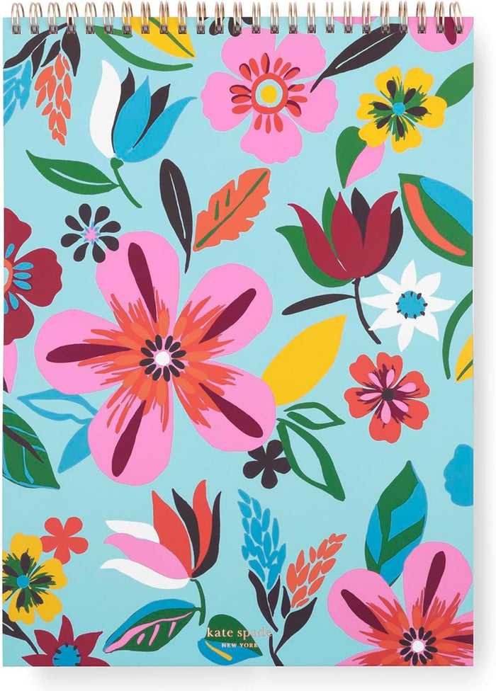 kate spade new york Large College Ruled Notebook, Top Spiral Notebook with 160 Pages, 11.75" x 8.5" Writing Pad, Charmed Library