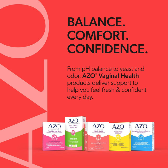 AZO® Boric Acid Vaginal Suppositories, Helps Support Odor Control and Intimate Health with Clinically Studied Boric Acid, Non-GMO, 30 Count