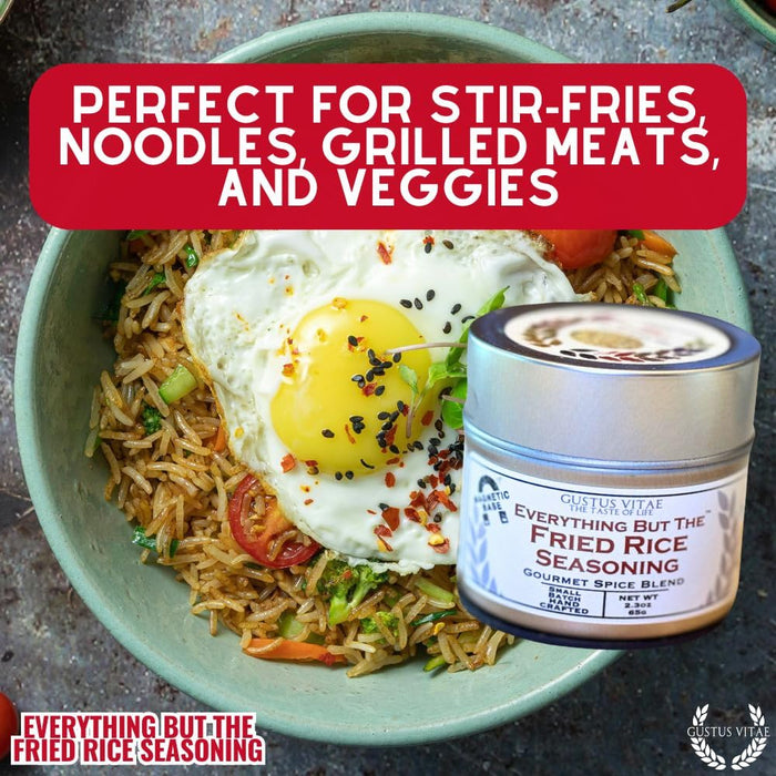 Everything But The Fried Rice Seasoning | All Natural | Non GMO | Hand Crafted | Small Batch | GLP-1 Friendly | Gourmet Spice Mix | Made In USA | No MSG | Artisanal Rub | Ultra Luxury Seasoning | Magnetic Tin | No Artificial Colors or Flavors | Gustus Vit
