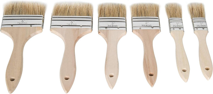 ETERNA 4Pack Household Chip Paint Brush 3inch Natural Bristles Wooden Handle Flat Brushes Set for Painting, Glue, Oil, Acrylic, Stain