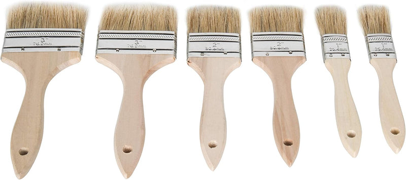 ETERNA 4Pack Household Chip Paint Brush 3inch Natural Bristles Wooden Handle Flat Brushes Set for Painting, Glue, Oil, Acrylic, Stain