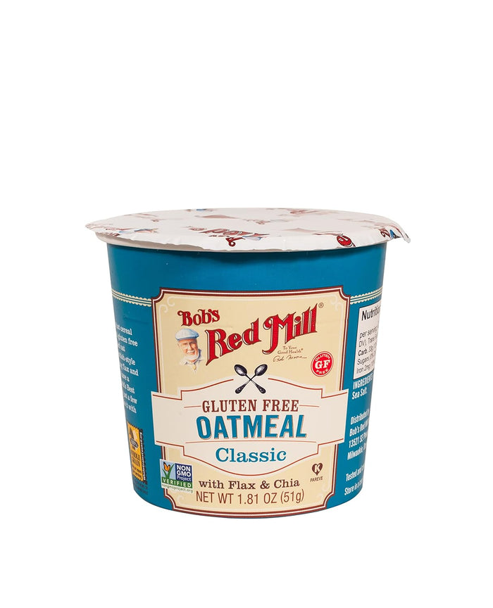 Bob's Red Mill GF Oatmeal Cup, Classic, 1.81 Ounce Cup (Pack of 12) - Non-GMO, Vegan, Whole Grain, Kosher