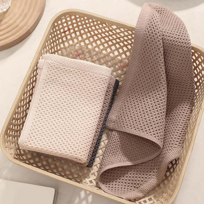 Honeycomb Cotton Dish Cloths 6 Pack,12x12 Inch – Super Absorbent, Quick-Dry & Reusable Kitchen Cleaning Cloths, Lint-Free Washable Towels for Dishes, Glass & Household Use(White)