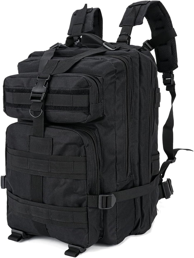 Tactical Backpack for Men Small Military Molle Backpack 30L Assault Pack Rucking Backpack for for Hiking Camping Travel Fishing Outdoors (Black)