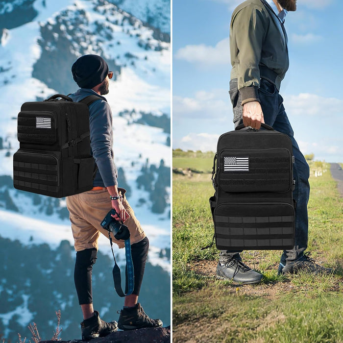 45L Military Tactical Backpack, Water-resistant Military MOLLE Assault Backpack Bag for Hunting Camping Travel Military Tactical Backpack for Men (Black)