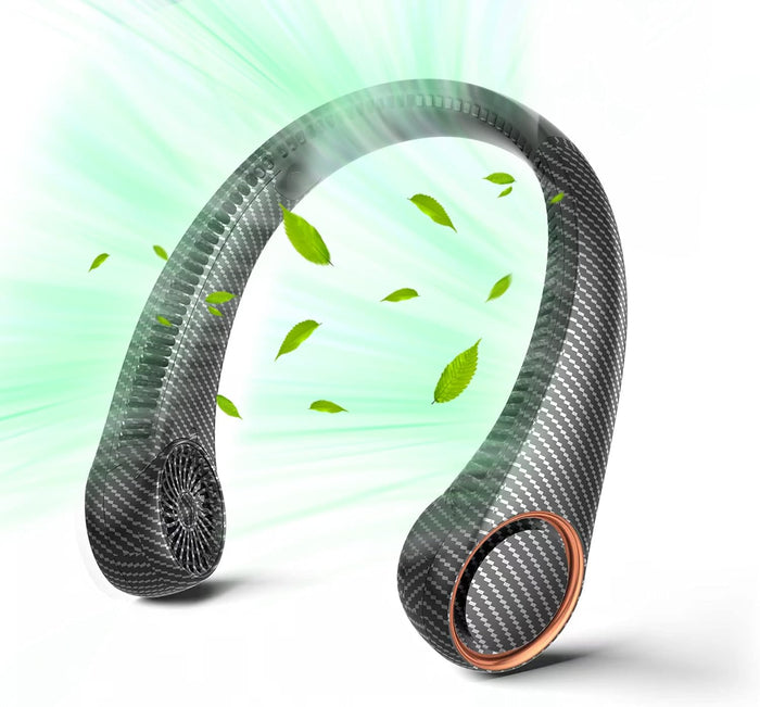 Portable Neck Fan, Hands Free Bladeless, 360° Cooling Personal Fan,Wearable Quiet Fan for Outdoor Indoor, Birthday Gifts for Men Women Mom Dad, 4000mAh Battery USB Rechargeable, 3-Speeds(Black)