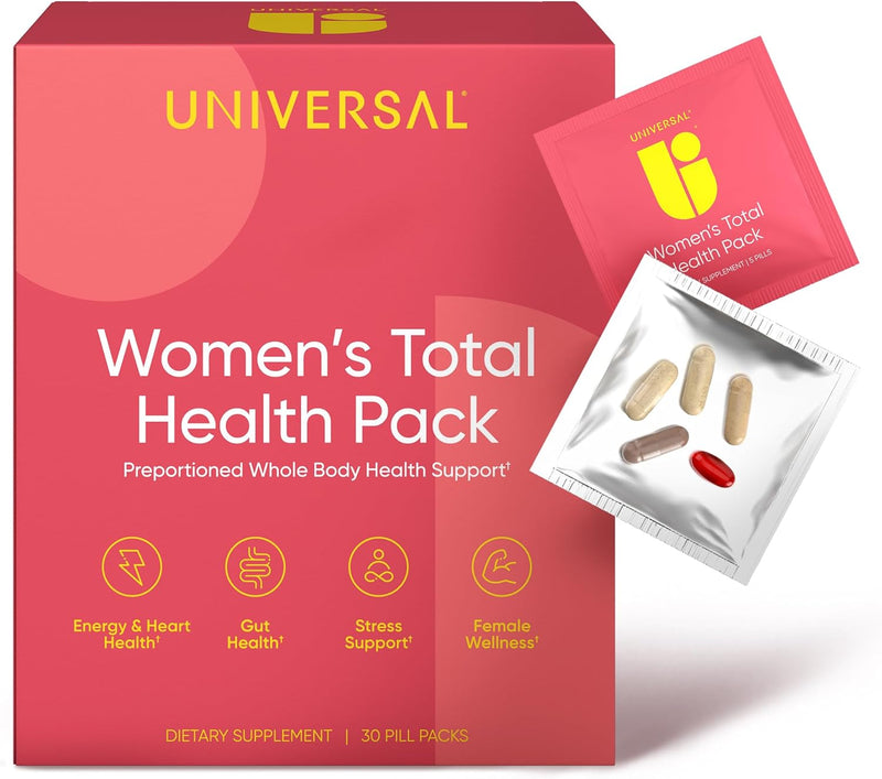 Men's Total Health Daily Vitamin Packs - 22 Essential Minerals & Vitamins for Men, All-in-One Multivitamin Supplement for Energy, Stress Support, Heart, Gut Health with Krill Oil, Adaptogens - 30 Pack