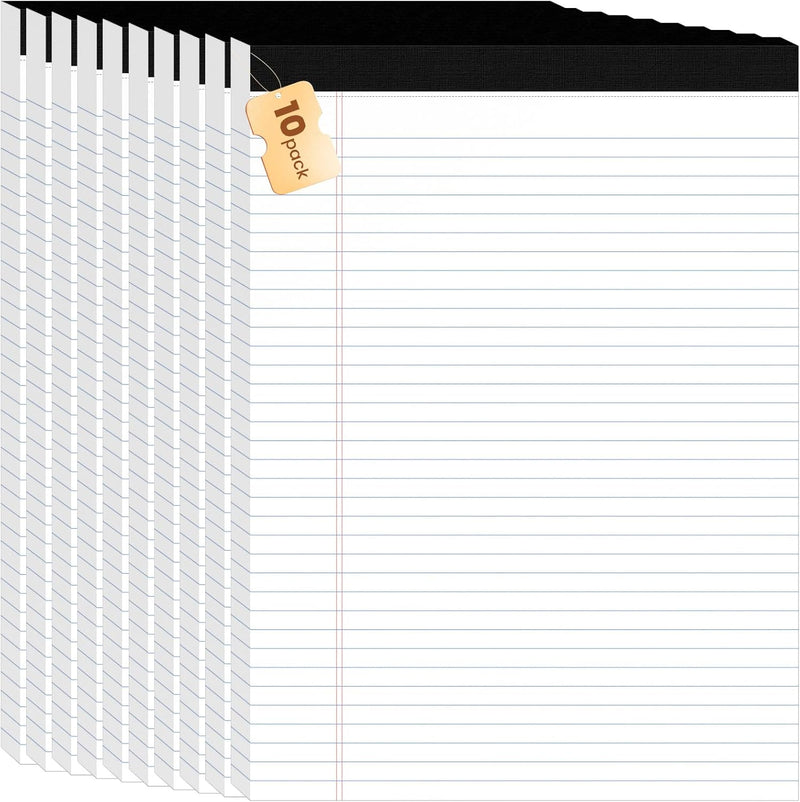 6Packs Legal Pads 8.5 x 11 Inch, 50Sheets/Pack, College Ruled & Perforated White Writing Pads, Pads of Paper 8.5 x 11, Lined Note Pads with Sturdy Backing for Office, Business & School Supplies