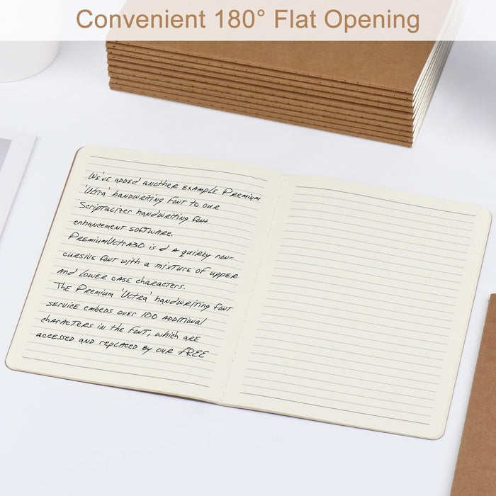 ZCZN 50 Pack A5 Kraft Notebooks Bulk, 8.15x5.5 Inches Lined Paper Journaling Notebooks, Notebooks for Work, Composition Notebooks for School, Journal Notebooks for Office, 60 Pages