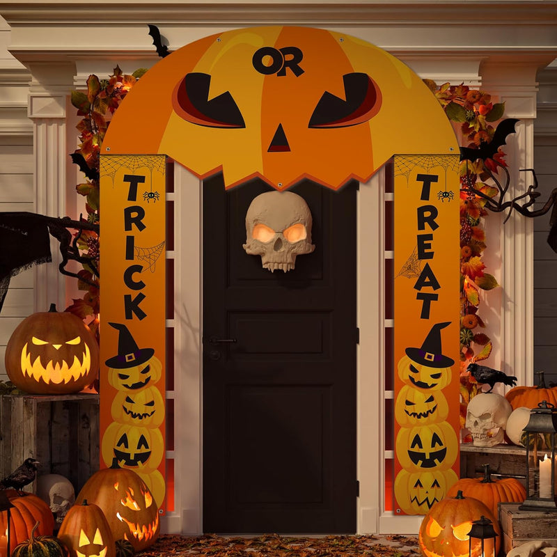 3 Pcs Halloween Cemetery Archway Halloween Cemetery Banners Gothic Outdoor Banners Sign Banner Decorations for Outdoor Party Supplies(Classic)