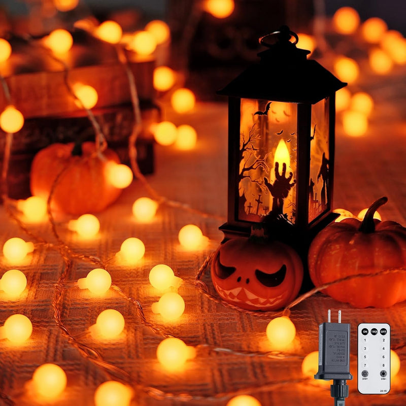 JMEXSUSS 100 LED Connectable Globe String Lights Indoor Bedroom, 33ft Warm White Christmas String Lights Plug in with Remote, 8 Modes Hanging Fairy Lights Outdoor for Room Classroom Dorm Party Decor
