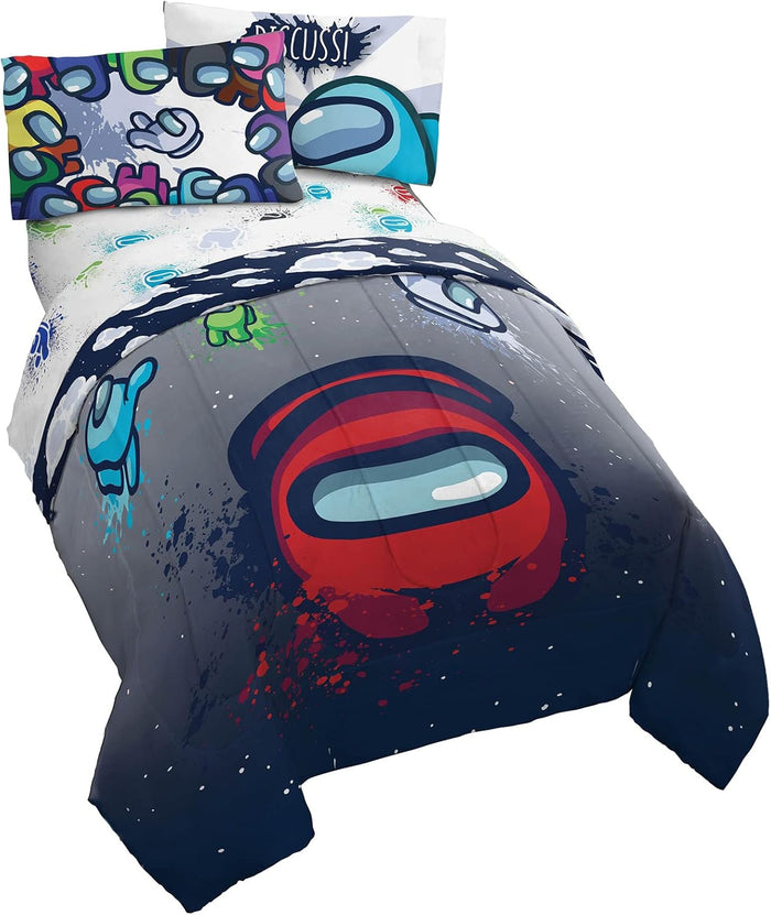 Jay Franco Marvel Spiderman Burst 4 Piece Twin Bed Set - Includes Reversible Comforter & Sheet Set - Bedding - Super Soft Fade Resistant Microfiber - (Official Marvel Product)